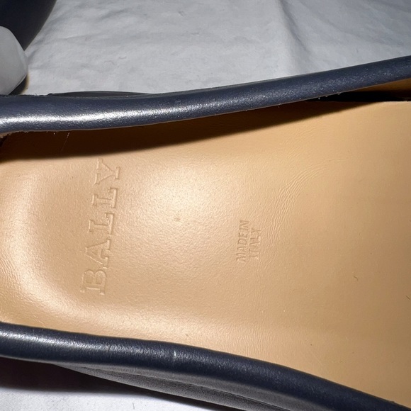 BALLY Navy Blue Leather Waltec Loafers Made in Italy Marked as 11.5US - Picture 9 of 13